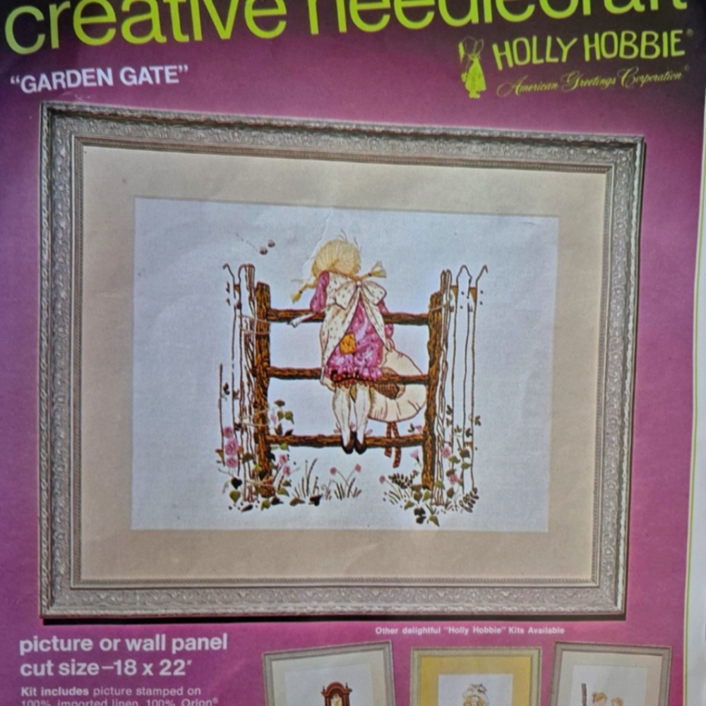 Holly Hobbie Garden Gate Embroidery Needlecraft Kit